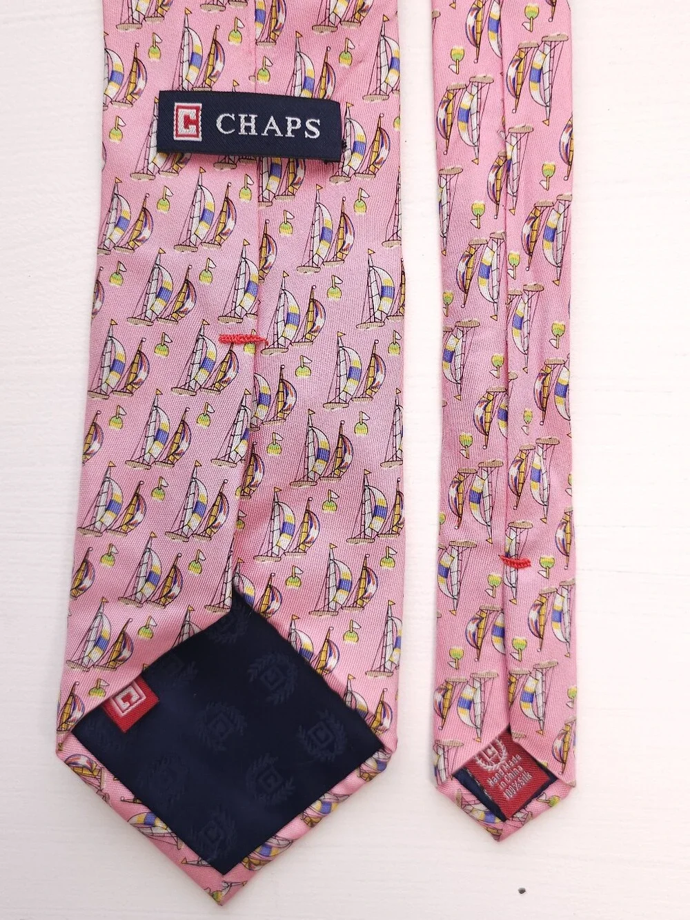Chaps Pink Sailboat Silk Tie